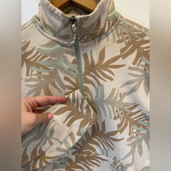 Life Integrity Earth women quarter zip oversized sweatshirt floral beige size m - Picture 8 of 16